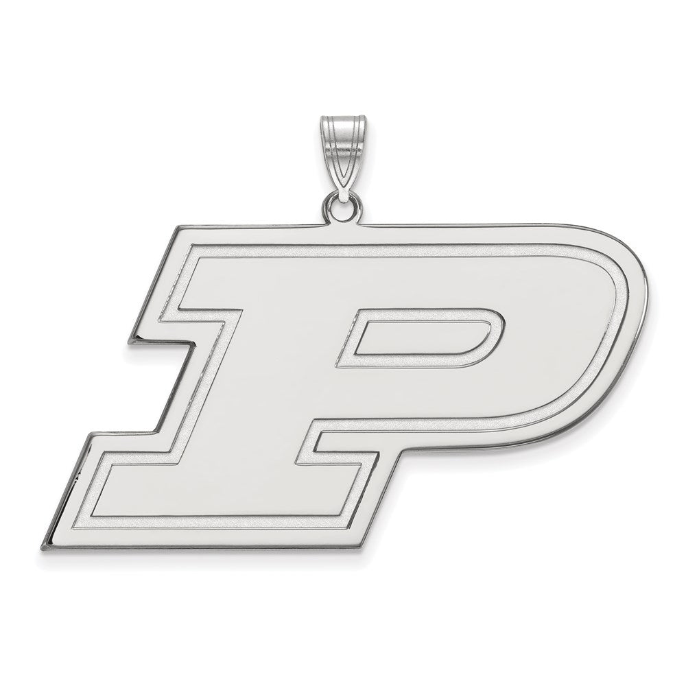 14K White Gold Logoart Purdue University Letter P Extra Large Pendant