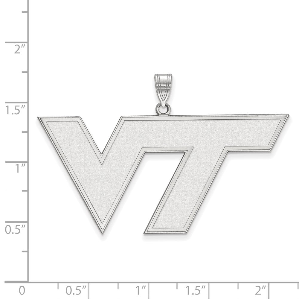10K White Gold Logoart Virginia Tech V T Extra Large Pendant