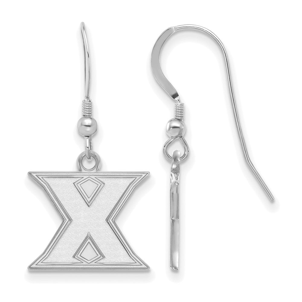 Sterling Silver Rhodium Plated Logoart Xavier University Letter X Small Dangle Wire Earrings