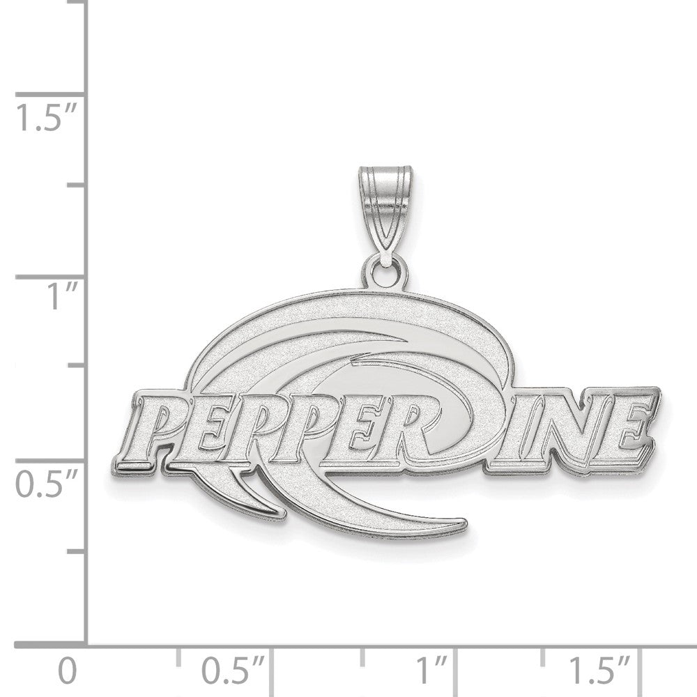 Sterling Silver Rhodium Plated Logoart Pepperdine University Extra Large Pendant