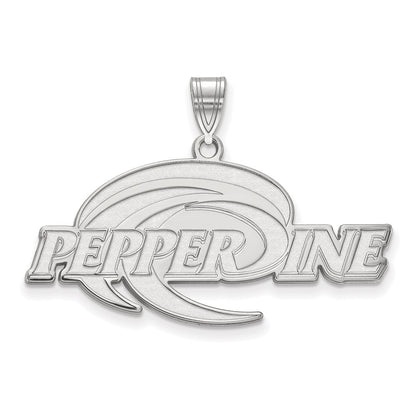 Sterling Silver Rhodium Plated Logoart Pepperdine University Extra Large Pendant