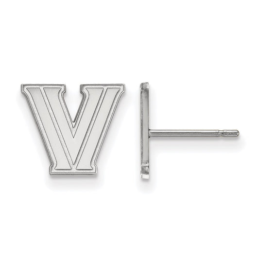 Sterling Silver Rhodium Plated Logoart Villanova University Letter V Extra Small Post Earrings