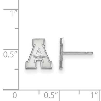 Sterling Silver Rhodium Plated Logoart Appalachian State University Extra Small Post Earrings
