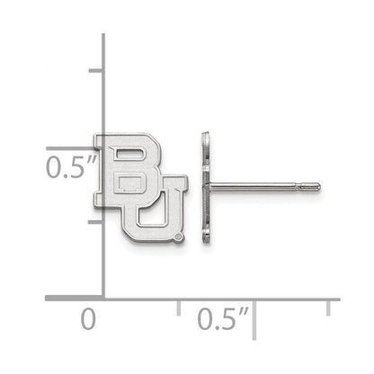 14K White Gold Logoart Baylor University Bears Extra Small Post Earrings