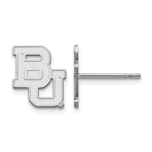 Sterling Silver Rhodium Plated Logoart Baylor University Bears Extra Small Post Earrings
