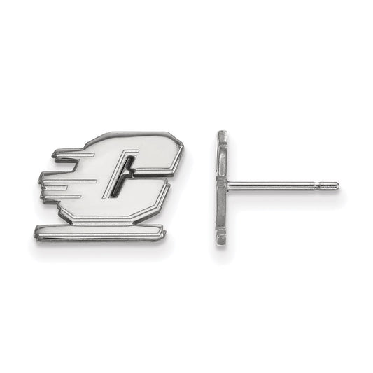Sterling Silver Rhodium Plated Logoart Central Michigan University Letter C Extra Small Post Earrings