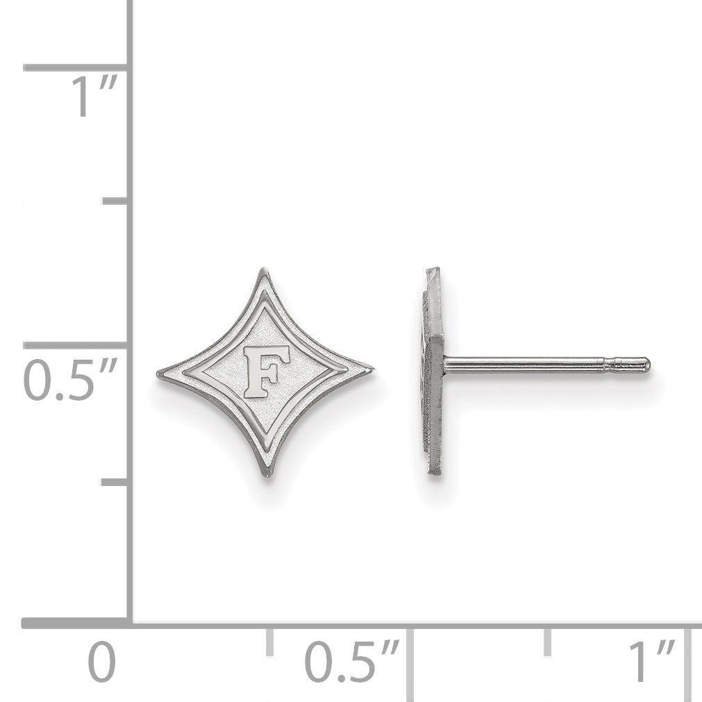 14K White Gold Logoart Furman University Extra Small Post Earrings