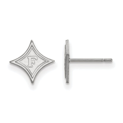 14K White Gold Logoart Furman University Extra Small Post Earrings