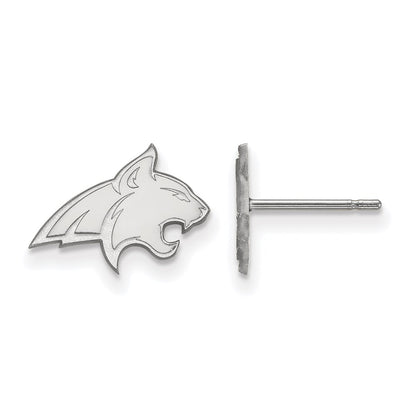 Sterling Silver Rhodium Plated Logoart Montana State University Bobcat Extra Small Post Earrings