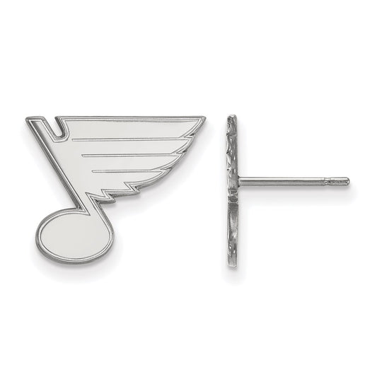 10K White Gold Nhl Logoart St. Louis Blues Small Post Earrings