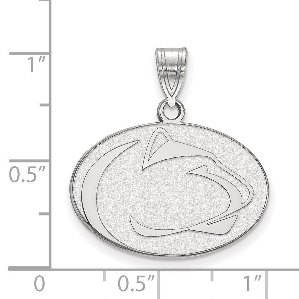 Sterling Silver Rhodium Plated Logoart Penn State University Lion Medium Pendant