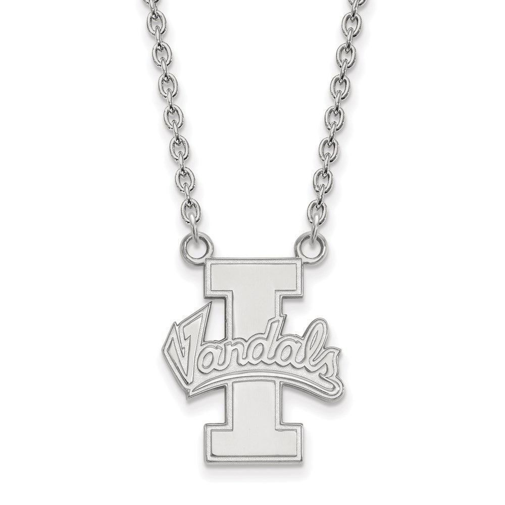 Sterling Silver Rhodium Plated Logoart University Of Idaho Vandals Large Pendant 18 Inch Necklace