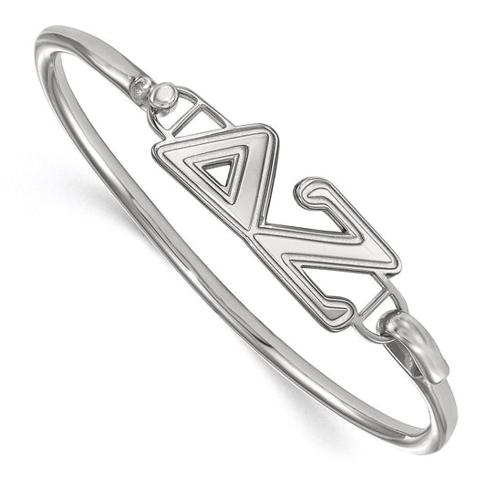 Sterling Silver Logoart Delta Zeta Small Hook And Clasp Bangle