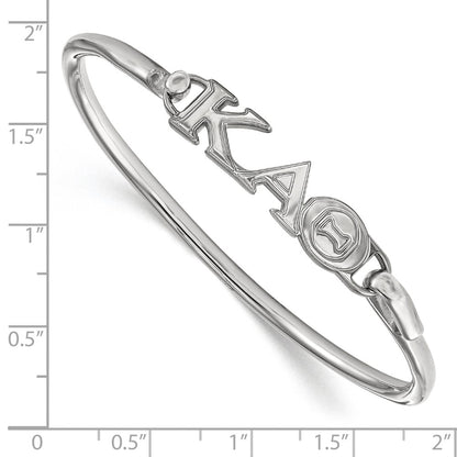 Sterling Silver S. Rh P Logoart Kappa Alpha Theta Small Hook And Clasp Bangle Bracelet