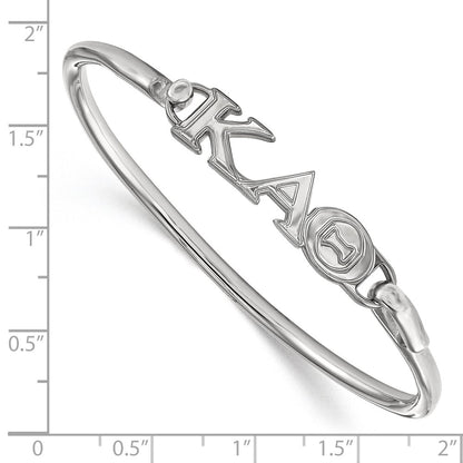 Sterling Silver S. Rh P Logoart Kappa Alpha Theta Small Hook And Clasp Bangle Bracelet