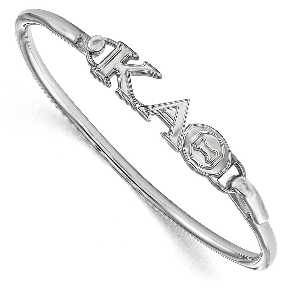 Sterling Silver S. Rh P Logoart Kappa Alpha Theta Small Hook And Clasp Bangle Bracelet