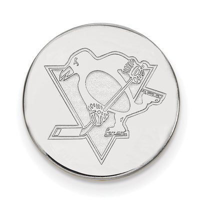 Sterling S. Rh-P Nhl Logoart Pittsburgh Penguins Black Leather Wallet