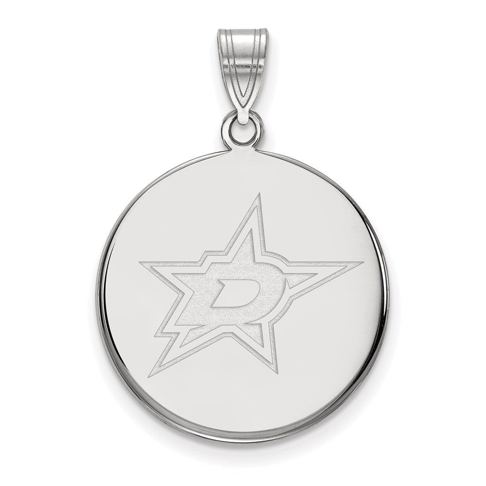 10K White Gold Nhl Logoart Dallas Stars Large Disc Pendant