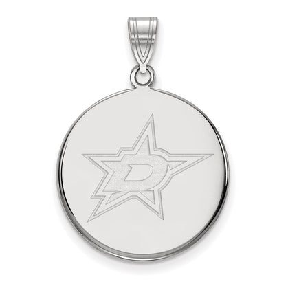 14K White Gold Nhl Logoart Dallas Stars Large Disc Pendant