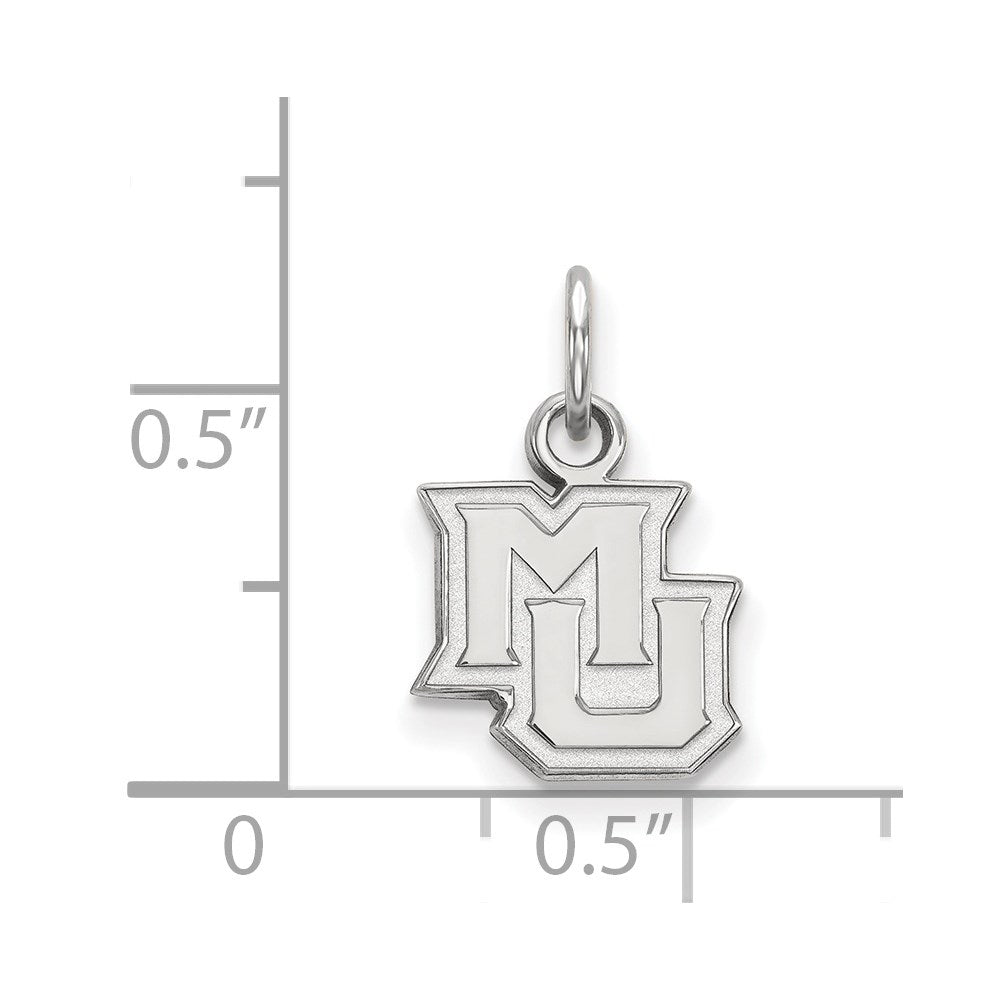 10K White Gold Logoart Marquette University M U Extra Small Pendant