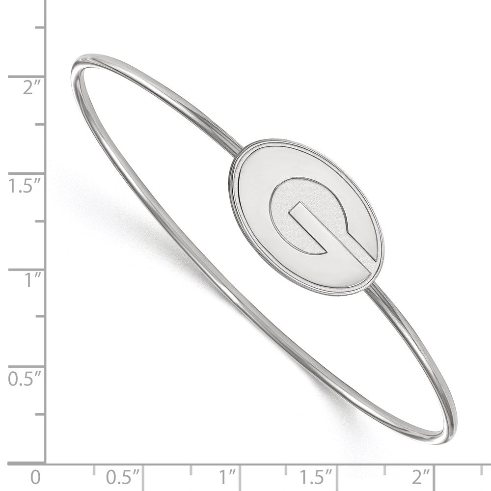 Sterling Silver Rh Plated Logoart University Of Georgia Bangle Slip On