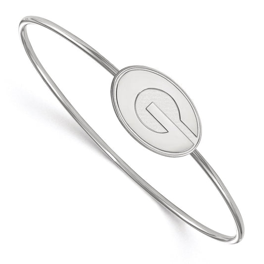 Sterling Silver Rh Plated Logoart University Of Georgia Bangle Slip On