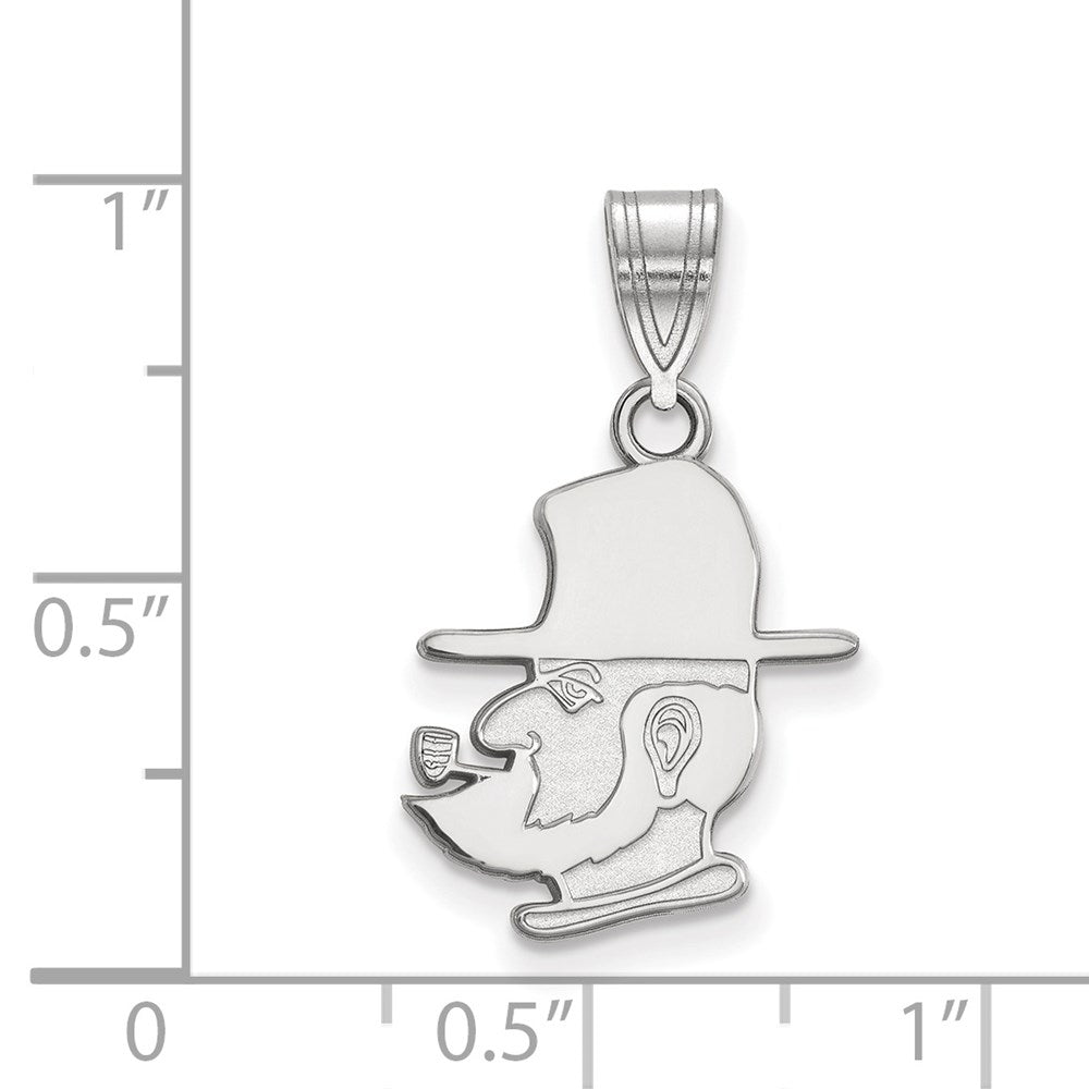14K White Gold Logoart Appalachian State University Mountaineer Medium Pendant