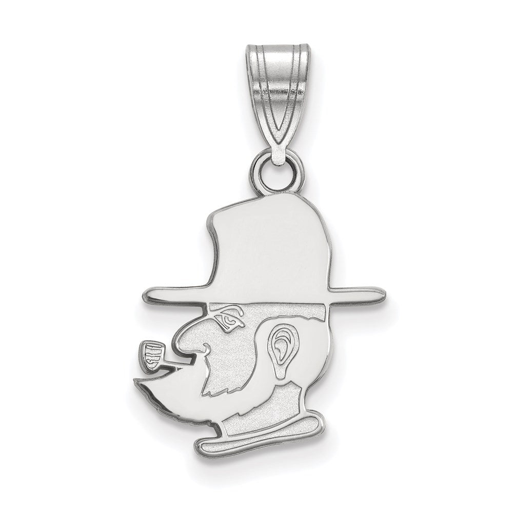14K White Gold Logoart Appalachian State University Mountaineer Medium Pendant