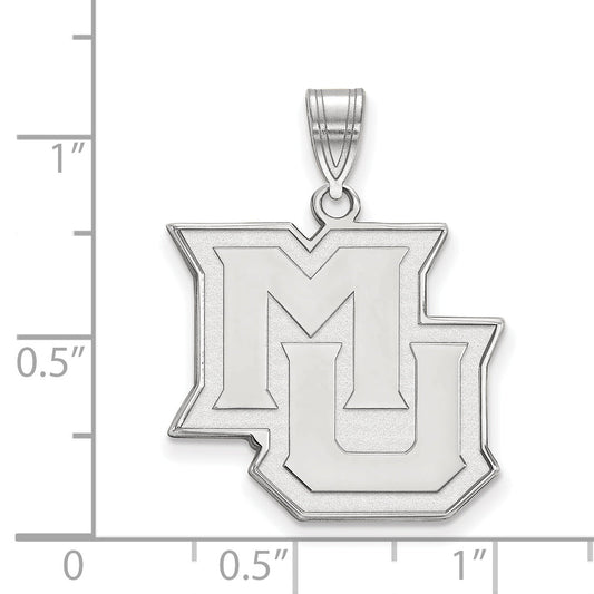 14K White Gold Logoart Marquette University M U Large Pendant