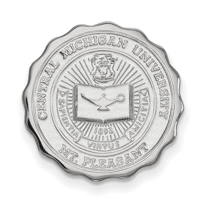 Sterling Silver Rhod-Pltd Logoart Central Michigan U. Crest Lapel Pin