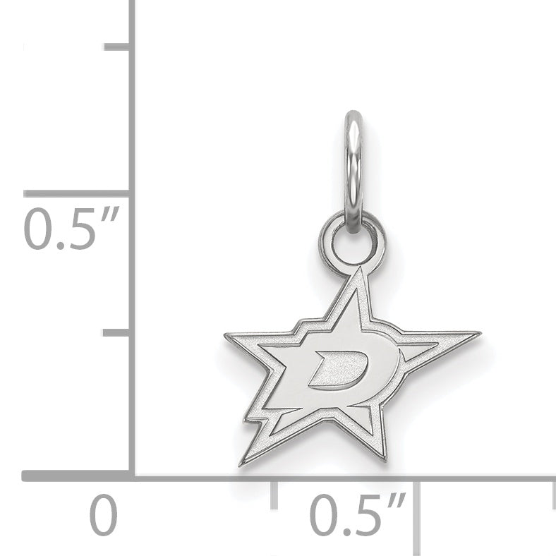 Sterling Silver Rhodium Plated Nhl Logoart Dallas Stars Extra Small Pendant