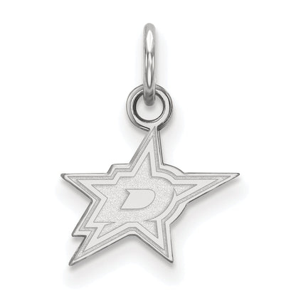 Sterling Silver Rhodium Plated Nhl Logoart Dallas Stars Extra Small Pendant