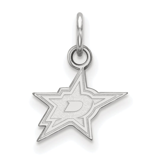 Sterling Silver Rhodium Plated Nhl Logoart Dallas Stars Extra Small Pendant