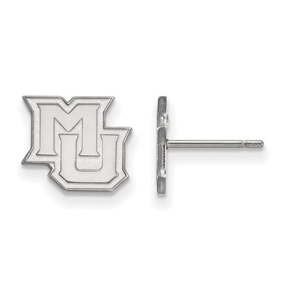 Sterling Silver Rhodium Plated Logoart Marquette University M U Extra Small Post Earrings