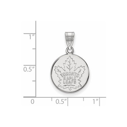 10K White Gold Nhl Logoart Toronto Maple Leafs Medium Disc Pendant