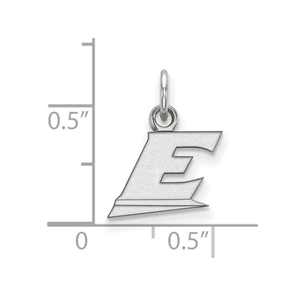 14K White Gold Logoart Eastern Kentucky University Letter E Extra Small Pendant