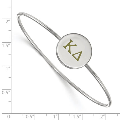 Sterling Silver Rh Plated Logoart Kappa Delta Enameled Slip On Bangle