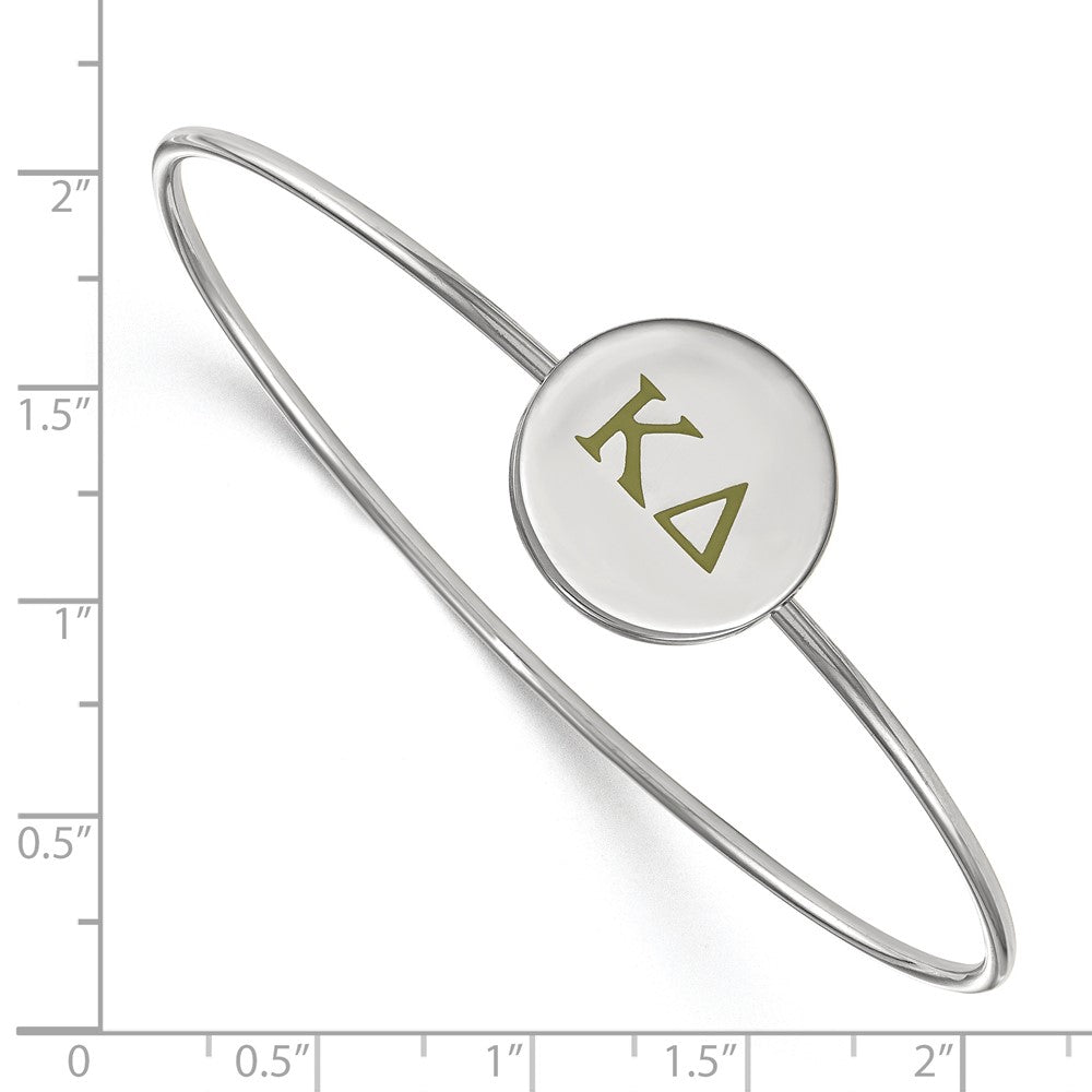 Sterling Silver Rh Plated Logoart Kappa Delta Enameled Slip On Bangle