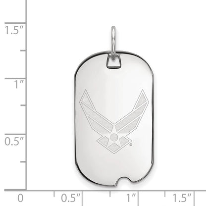 Sterling Silver Rhod-Pltd Logoart U.s. Air Force Small Dog Tag