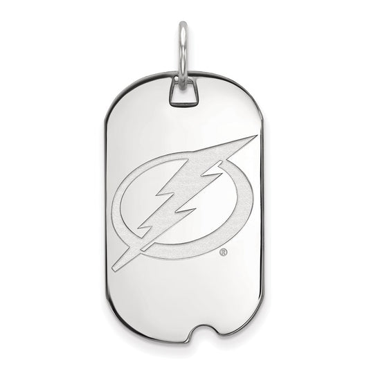 10K White Gold Nhl Logoart Tampa Bay Lightning Small Dog Tag Pendant