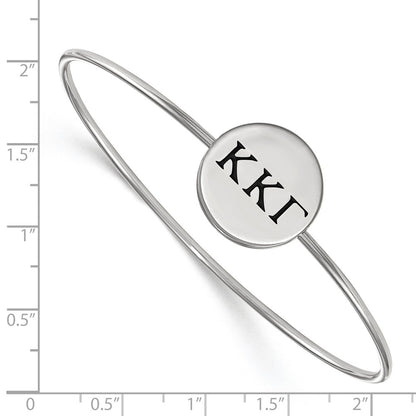 Sterling Silver S. Rh Plated Logoart Kappa Gamma Enameled Slip On Bangle