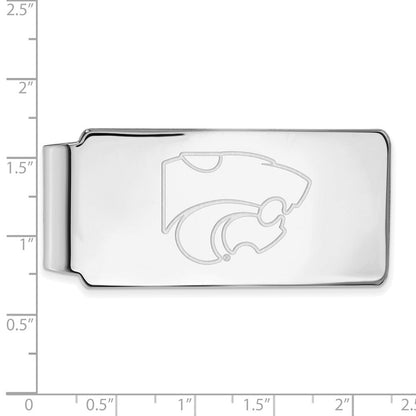 Sterling Silver Rhod-Pltd Logoart Kansas State University Money Clip