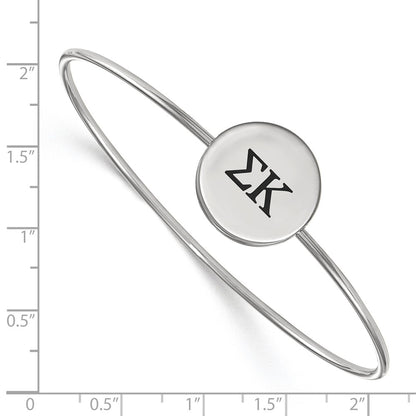 Sterling Silver Rh Plated Logoart Sigma Kappa Enameled Slip On Bangle