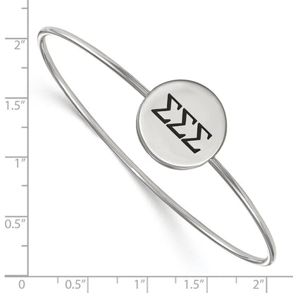Sterling Silver S. Rh Plated Logoart Sigma Enameled Slip On Bangle