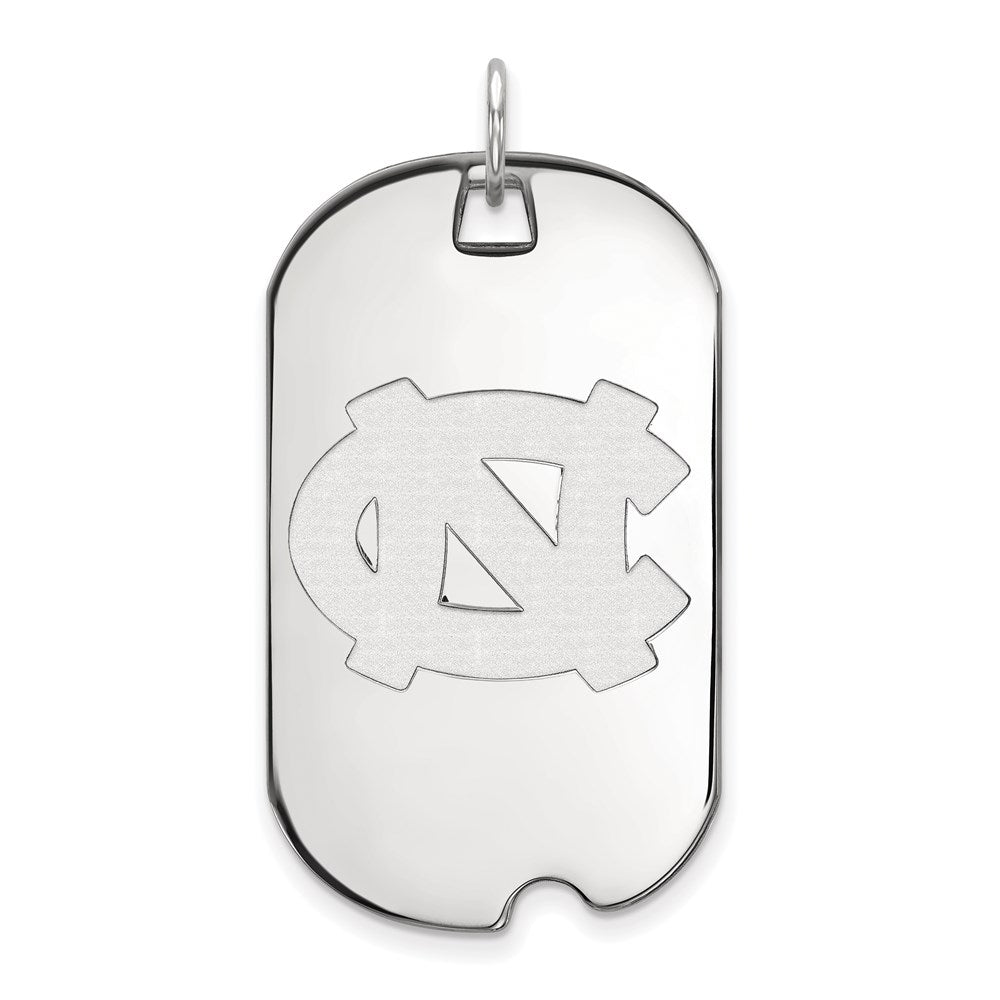 Sterling Silver Rhodium Plated Logoart University Of North Carolina N C Large Dog Tag Pendant