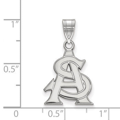 14K White Gold Logoart Arizona State University A S Medium Pendant