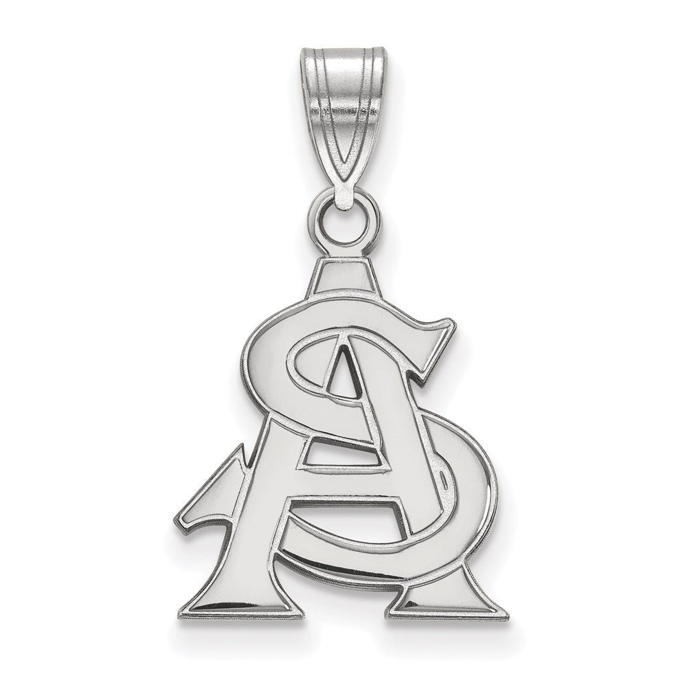 14K White Gold Logoart Arizona State University A S Medium Pendant