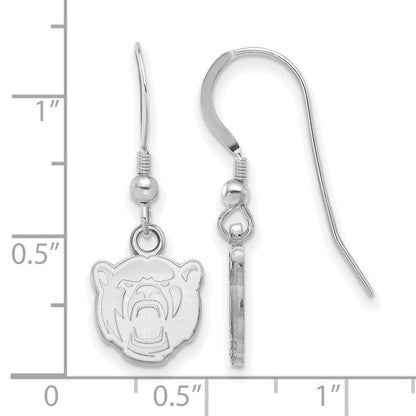 Sterling Silver Rhodium Plated Logoart Baylor University Extra Small Dangle Wire Earrings