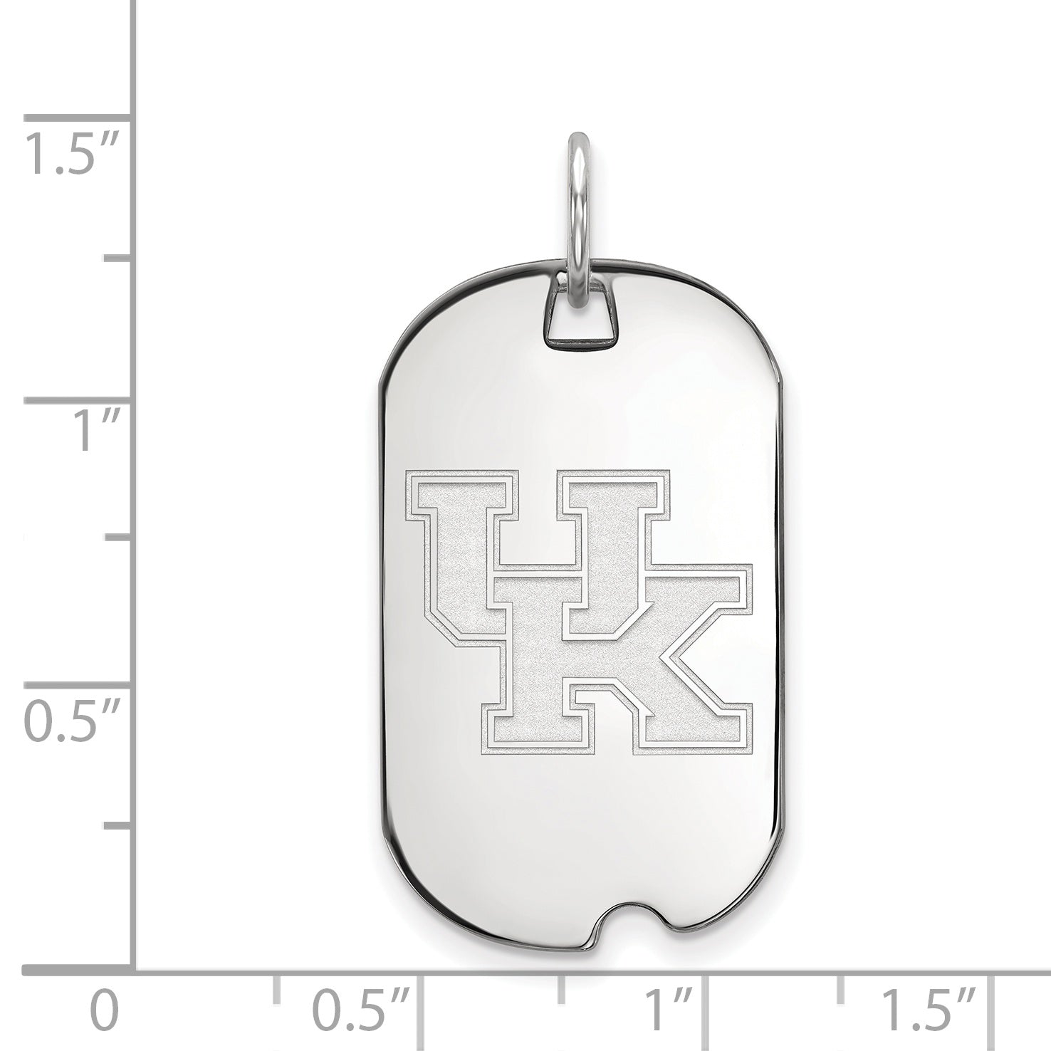 Sterling Silver Rhodium Plated Logoart University Of Kentucky U K Small Dog Tag Pendant