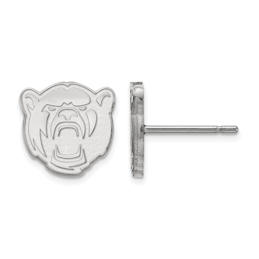 Sterling Silver Rhodium Plated Logoart Baylor University Extra Small Post Earrings